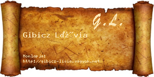 Gibicz Lívia névjegykártya